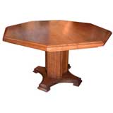 Hexagonal oak dining table