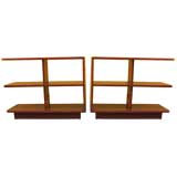 Pair of 1950's walnut Bookshelves.