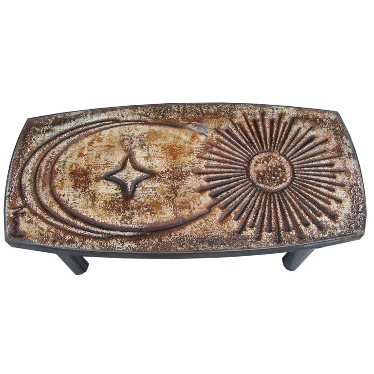 Lava Coffee Table  with Sun, Star and Moon Design