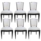 Set of 6 French Art Deco Chairs by Dominique