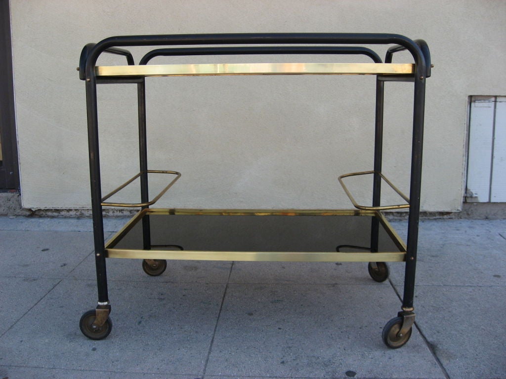 French Jacques Adnet Rolling Cart.