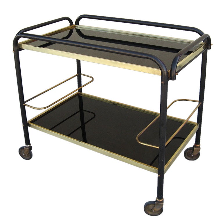 Jacques Adnet Rolling Cart.