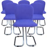Set of 6 Nickel Chairs from the 60's