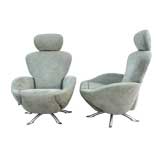 Pair of Swivel and Adjustable Armchairs by Toshiyuki Kita