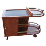 Mahogany Art Deco Bar Cart.