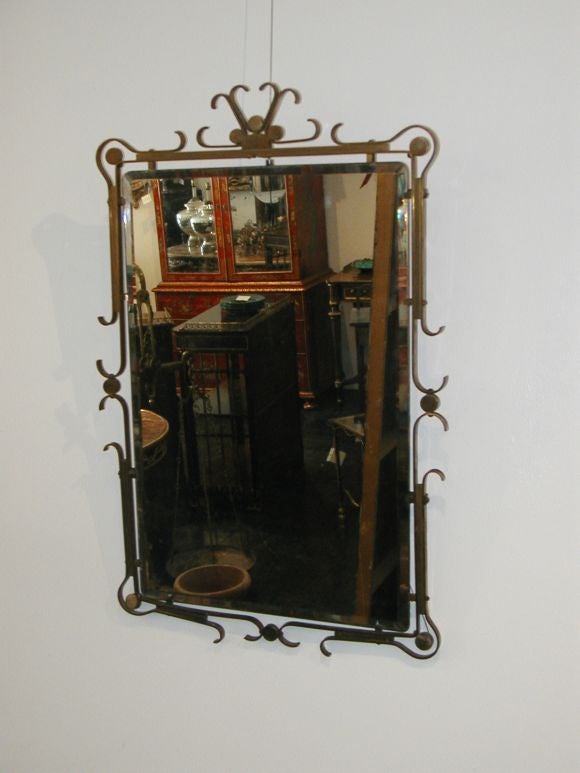FRENCH GILT BRONZE MIRROR CIRCA 1940's