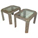 Vintage Pair of Marble Tile  End Tables.