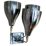 Vintage Group of 3 Industrial French Wall Sconces.