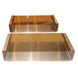 Pair of Stainless Steel Coffee Tables By Francois Monnet . Pair of Stainless Steel Coffee Tables By Francois Monnet .