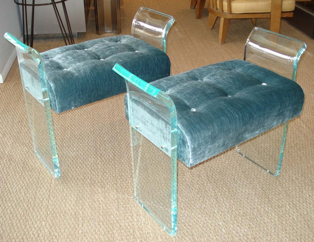 Pair of Lucite Stools/Benches.