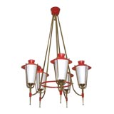 French 1950`s lanterns chandelier.