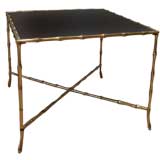 Bagues Bronze Faux Bamboo Side Table.