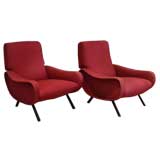Pair of Lady Zanuso Lounge Chairs.