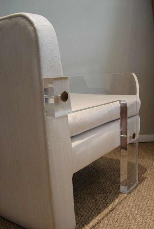 Single Vladimir Kagan Lucite Lounge Chair.