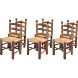 Six French Limed Oak  Dining Chairs.