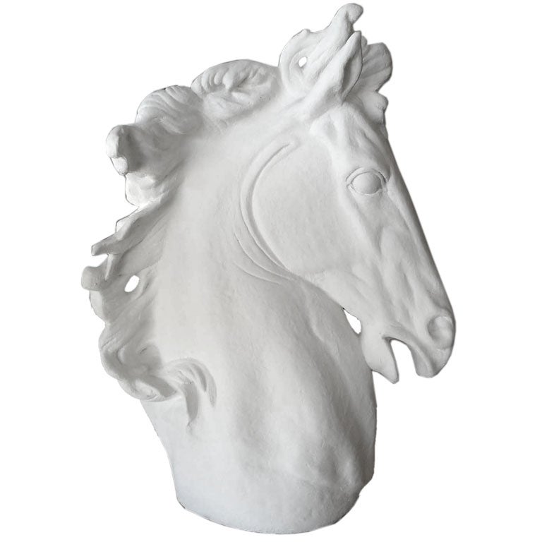 Italian horse head sculpture.