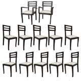 Set of 12  French Modernist Dining Chairs.