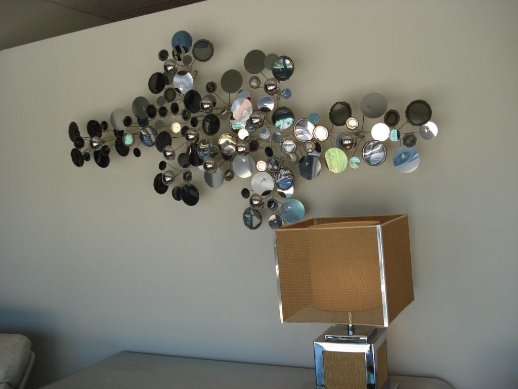 Large chrome Raindrops sculpture by Curtis Jere (signed). In Excellent Condition In Miami, FL