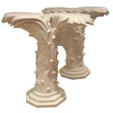 Pair of Plaster Palm Tree Consoles.