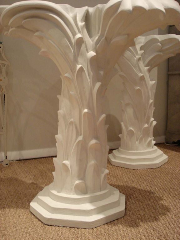 Pair of Plaster Palm Tree Consoles. 2