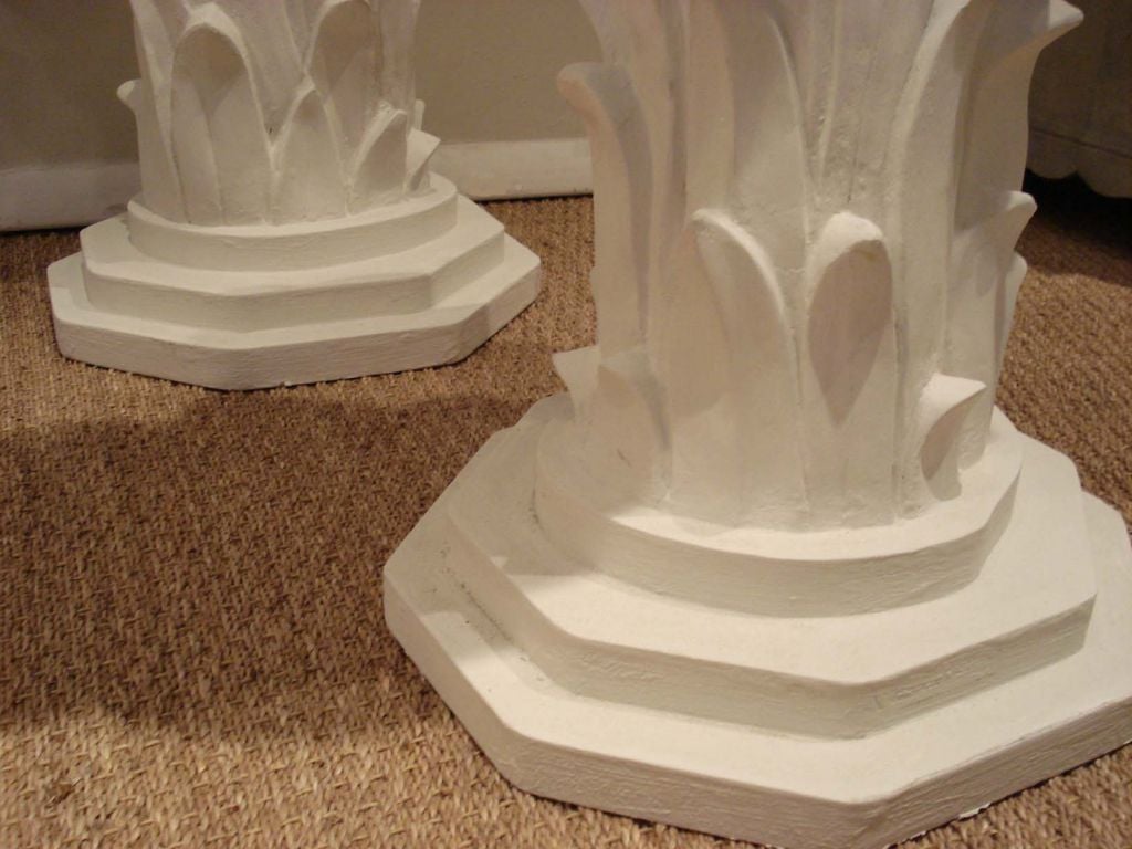 Pair of Plaster Palm Tree Consoles. In Excellent Condition In Miami, FL