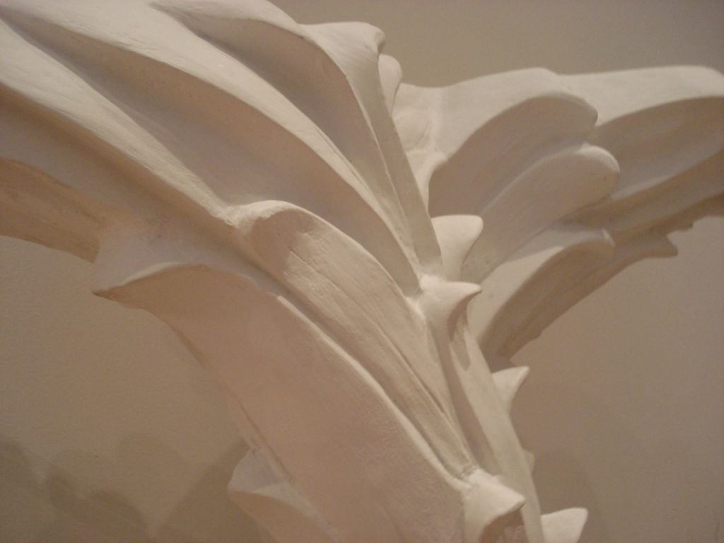 20th Century Pair of Plaster Palm Tree Consoles.