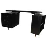 1940s BLACK LACQUER FLOATING DESK