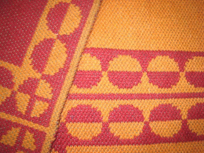 Mid-Century Modern Geometric Verner Panton Danish Reversible Wool Rug