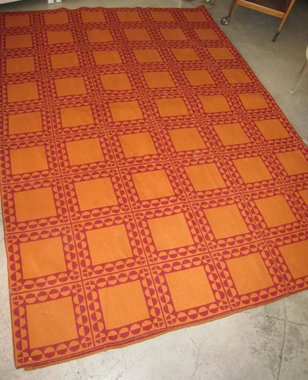 Mid-20th Century Mid-Century Modern Geometric Verner Panton Danish Reversible Wool Rug For Sale