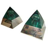 PAIR OF MONUMENTAL PYRAMID LAMPS PAIR OF MONUMENTAL PYRAMID LAMPS