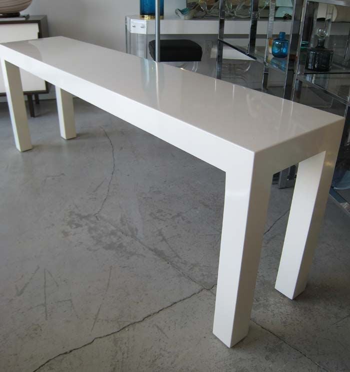 MILO BAUGHMAN PARSONS FRENCH VANILLA CONSOLE TABLE