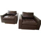 PAIR OF HARVEY PROBBER CUBE LOUNGE CHAIRS