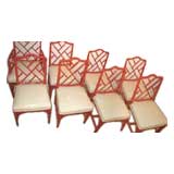 Vintage HOLLYWOOD REGENCY 12 FAUX BAMBOO CHINESE CHIPENDALE CHAIRS