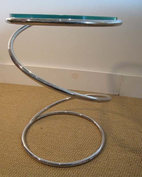 Mid-Century Modern Mid Century Modern Pace Collection Chrome Coil table  For Sale