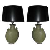 ITALIAN MURANO SEGUSO SEAFOAM GLASS LAMPS