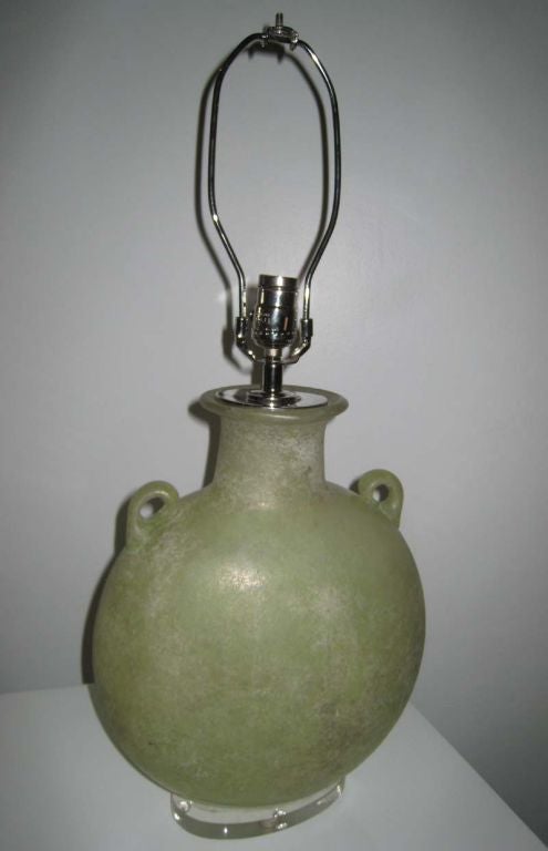 ITALIAN MURANO SEGUSO SEAFOAM GLASS LAMPS