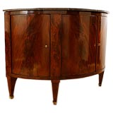 Continental Mahogany Four Door Demilune Cabinet with Marble Top