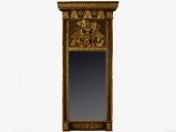 Empire Period Carved Giltwood, Gesso, and Painted Pier Mirror