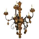 Italian Giltwood 5 Light Chandelier