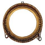 English Regency Round Giltwood Frame with 1-arm Sconces