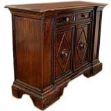 Italian Baroque Walnut Credenza with Bronze Pulls