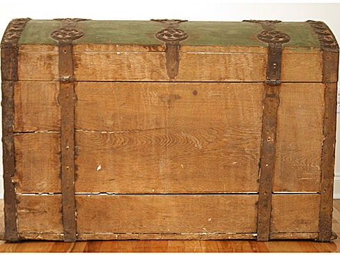 18th Century and Earlier German Baroque Painted Trunk
