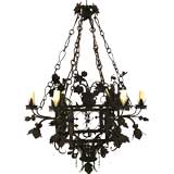 Italian, probably Florentine, Large Wrought Iron and Tole Hexago