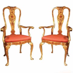 PAIR Italian Painted Armchairs. 19th Century