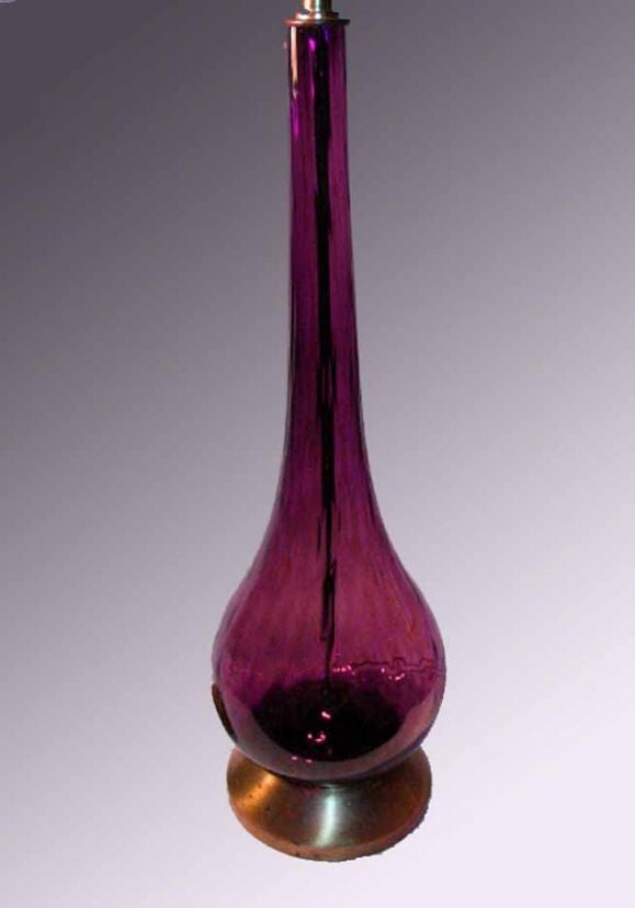 Elegant Vintage Murano Amethyst Glass Lamp
