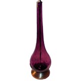 Elegant Vintage Murano Amethyst Glass Lamp