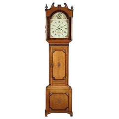 George III Inlaid Oak Case Clock by RUTHIN. Circa 1800