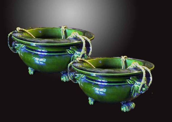 PAIR Hanging Planters. C 1900