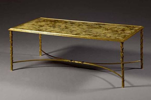 Bagues Gilt Metal And Glass Table. C1940's