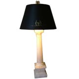 Alabaster Parzinger Column Table Lamp.  Circa 1940
s
